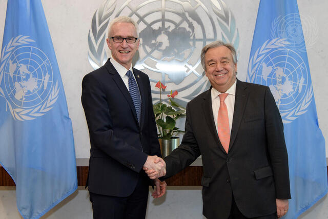Secretary-General Meets Secretary General of INTERPOL