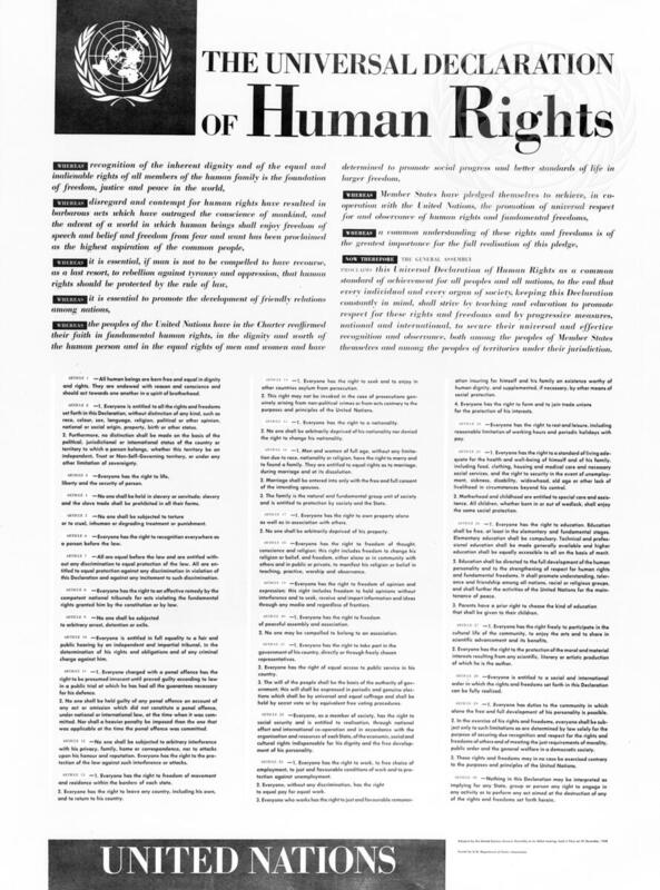 Poster Depicting Universal Declaration of Human Rights -- English Version