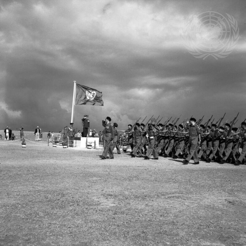 UNEF Commander Visits Indian Troops on Armistive Demarcation Line