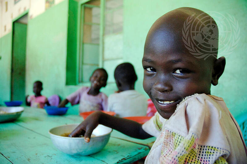 Children Have Lunch at Sudanese Orphanage
