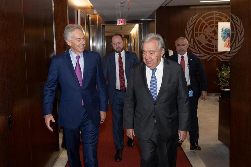 Secretary-General Meets with Executive Chairperson of Tony Blair Institute for Global Change