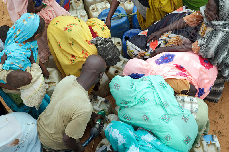 Water Distribution by UNAMID in Tora Northern Darfur
