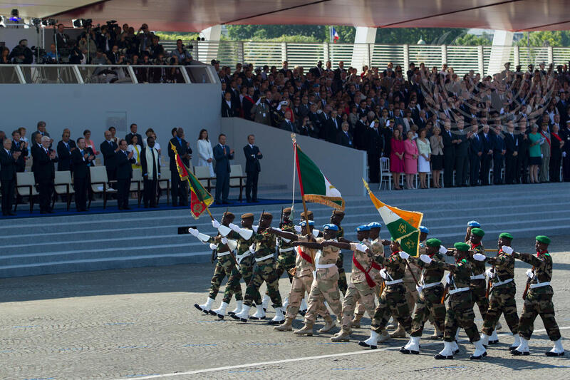 French Military Parade Celebrating Bastille Day