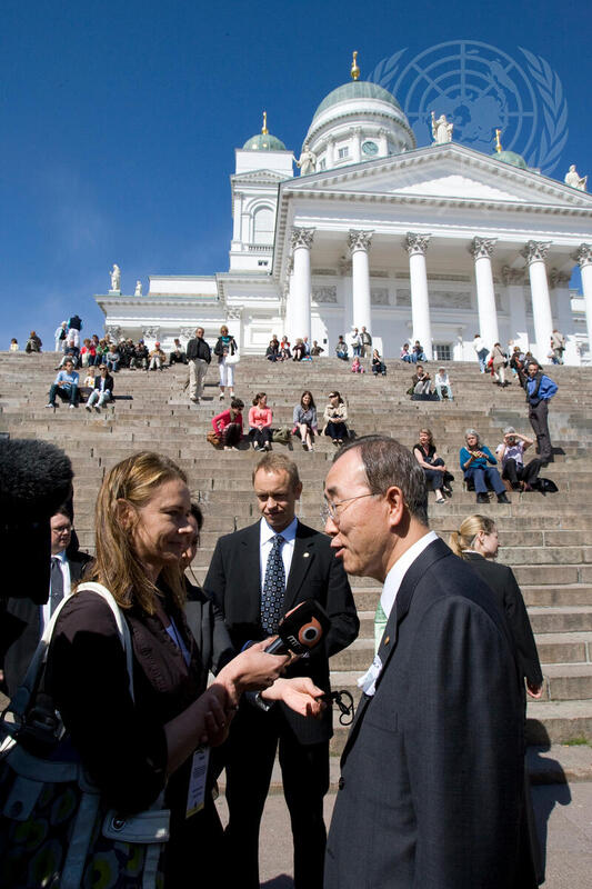 Secretary-General Tours Historical Site in Helsinki