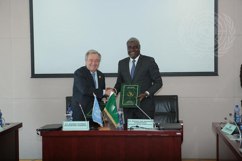 Secretary-General and AU Commission Chairperson Sign Framework for Implementation of Agendas on Africa and Sustainable Development