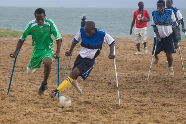 Amputee Football Players Play Match in Sierra Leone