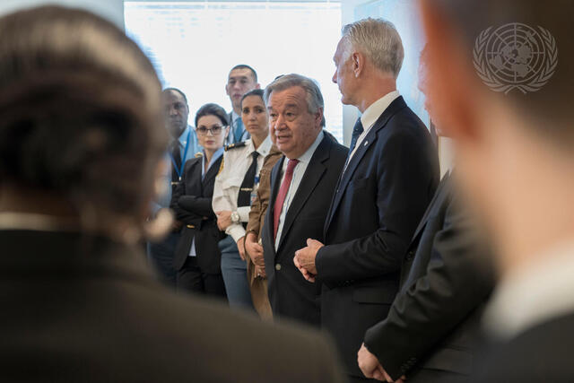 Secretary-General Visits with Staff at UNHQ