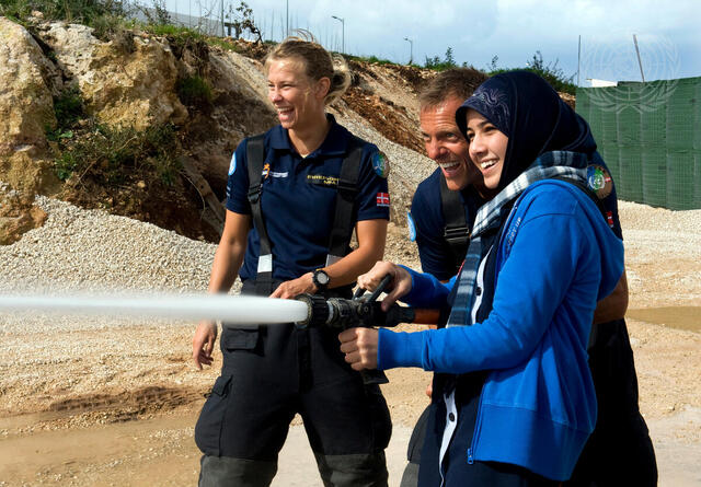 UN Fire Brigade at Work in Lebanon