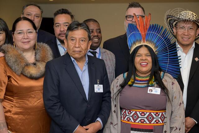 Group Photo with Vice President of Bolivia and Minister of Indigenous Peoples of Brazil on Opening Day of  Permanent Forum on Indigenous Issues