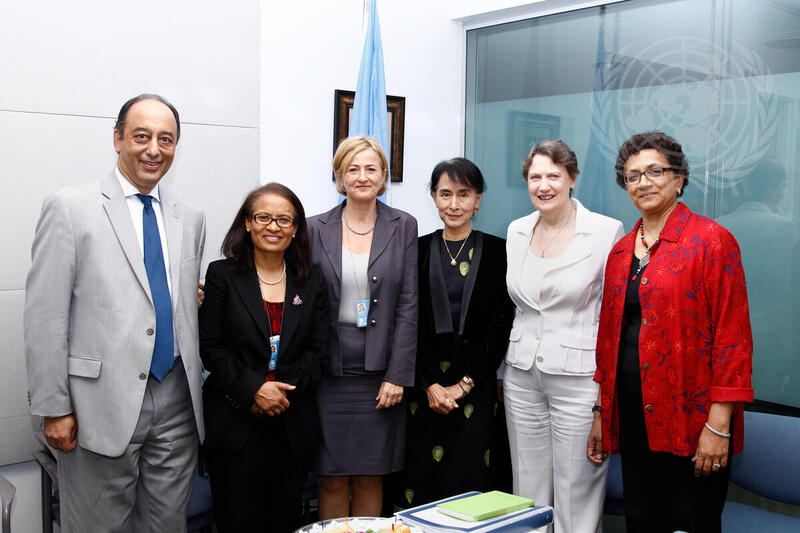 UNDP and UNICEF Leaders Meet Opposition Leader of Myanmar