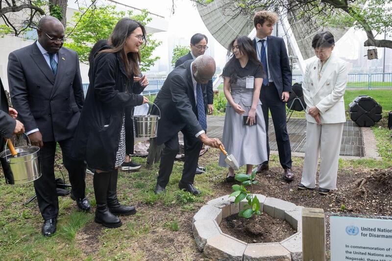 Tree Planting Ceremony for Commemoration of 80th Anniversary of United Nations and Atomic Bombings in Japan
