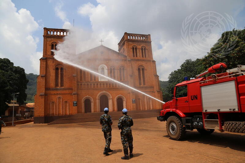 MINUSCA Peacekeepers Assist in Refurbishing Bangui Cathedral