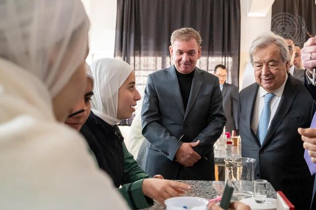 Secretary-General Visits UNRWA School for Palestine Refugees