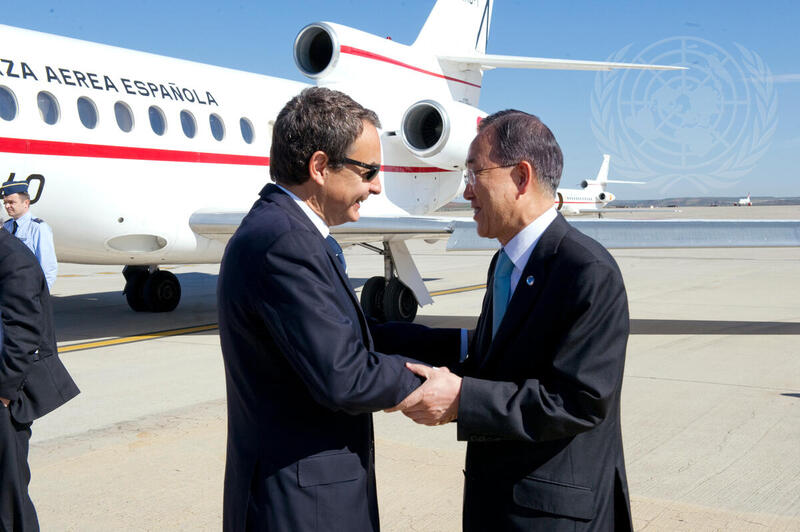 Secretary-General Heads for Paris Meeting on Libya with Spanish Prime Minister