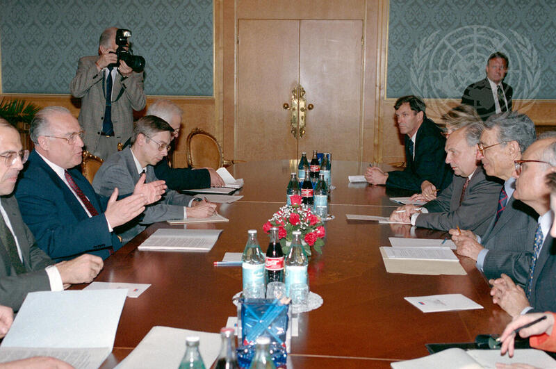 On Offical Visit to Russia, Secretary-General Meets Prime Minister of Russian Federation