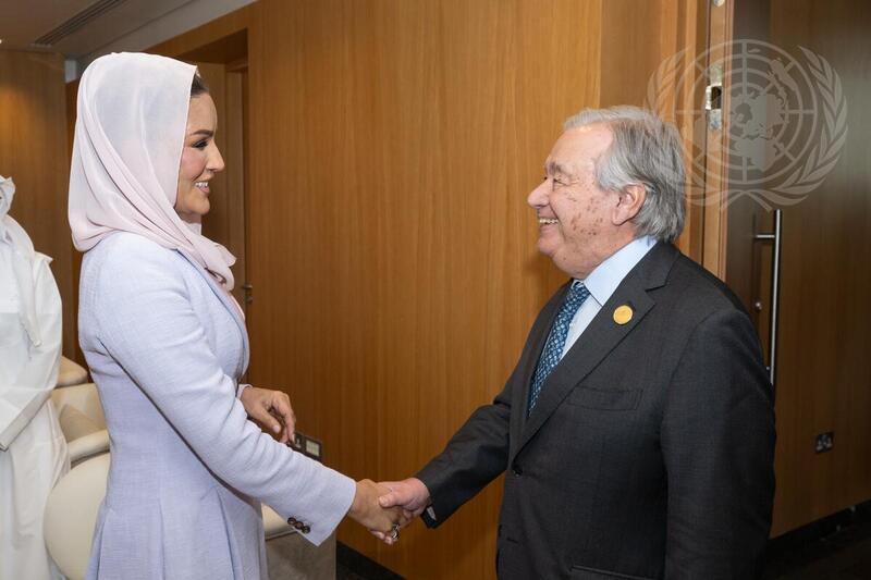 Secretary-General Meets with Chairperson of Qatar Foundation and Education Above All Foundation
