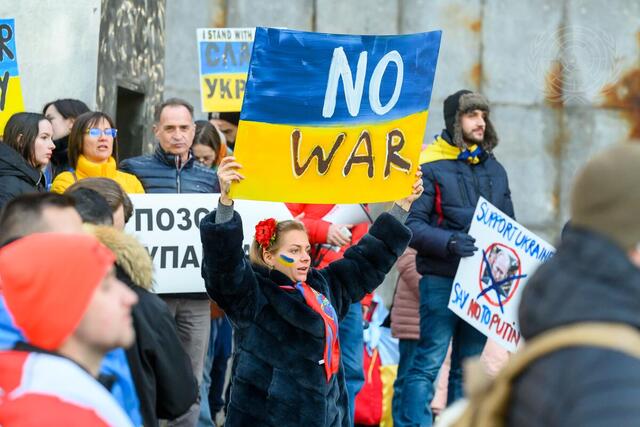 Anti-War Protest Rally for Ukraine outside UN Headquarters
