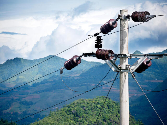 Electrical Wires in Bac Ha, Viet Nam