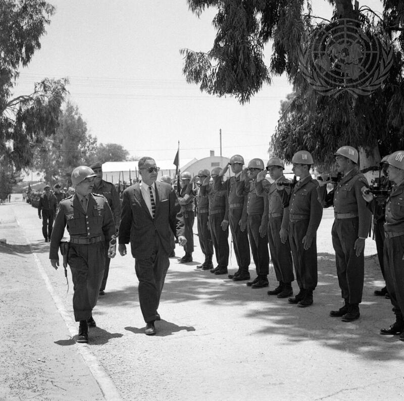 Dr. Ralph Bunche Visits U.N. Emergency Force (UNEF)