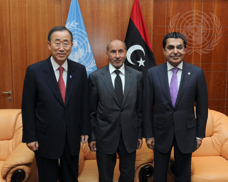 Secretary-General and Assembly President Meet NTC Chair in Tripoli
