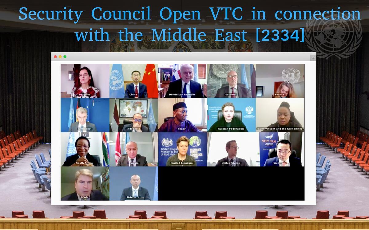 Security Council Holds Videoconference in Connection with Middle East ...
