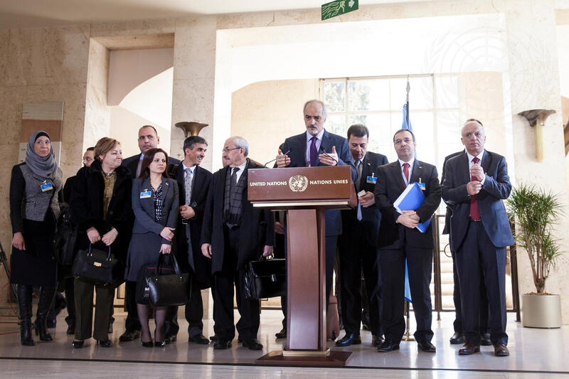 Syrian Delegation Briefs Press after Meeting with UN Special Envoy