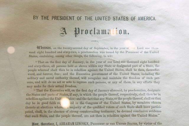 Original Signed Copy of Emancipation Proclamation at UNHQ for Slavery Exhibit
