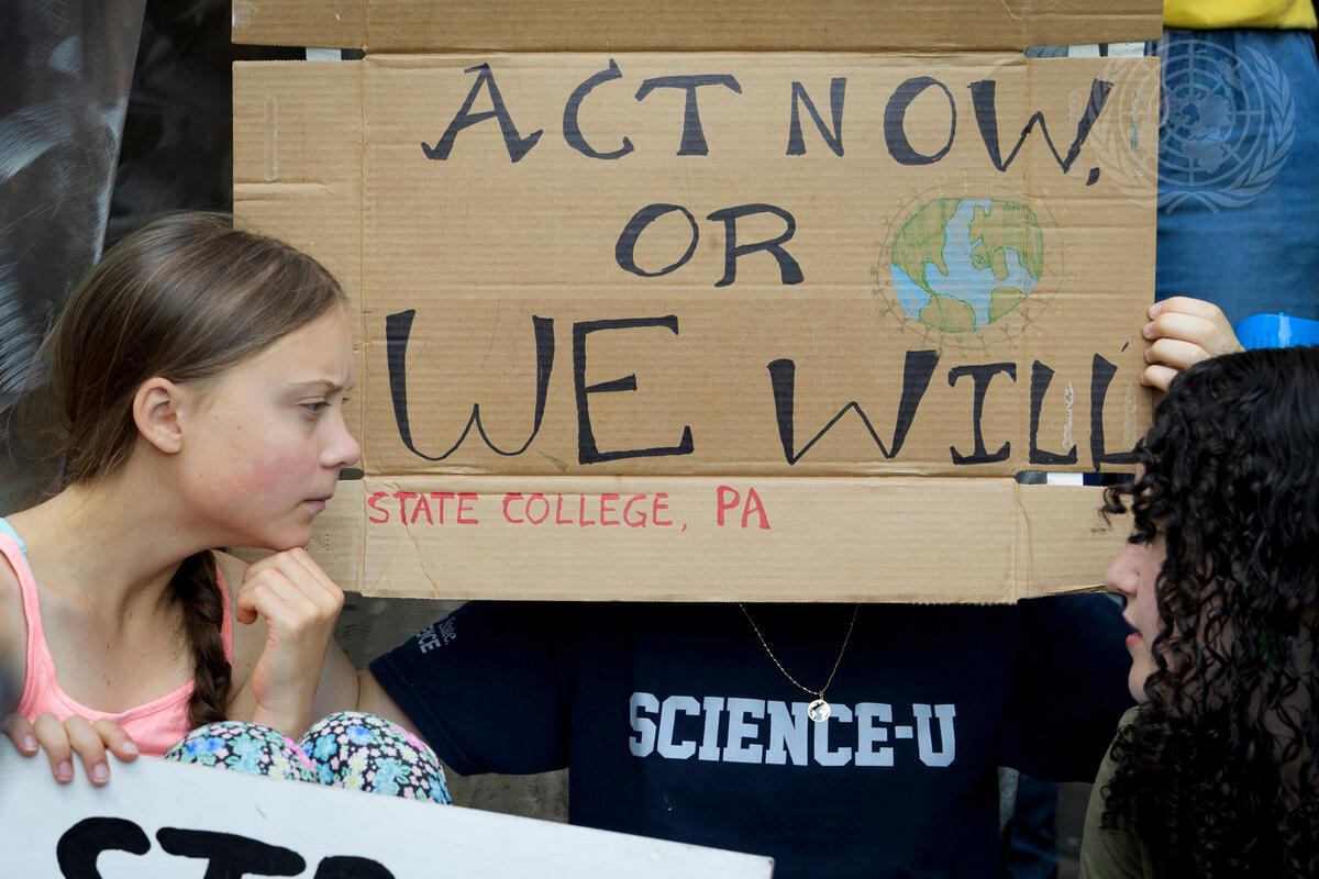 Greta Thunberg Joins Climate Action Protest Outside UNHQ