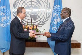 New Permanent Representative of Burkina Faso presents his credentials to Secretary-General.