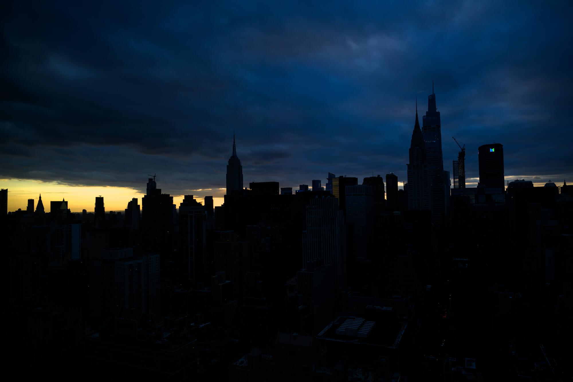 A view of Manhattan as seen from UN Headquarters at the end of the first day of the Summit of the Future.